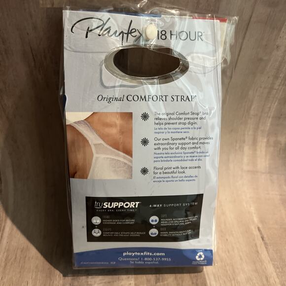 Playtex 18‎ Hour Bra 4693 Wirefree Original Comfort Strap Full Coverage 46DD - Picture 3 of 4